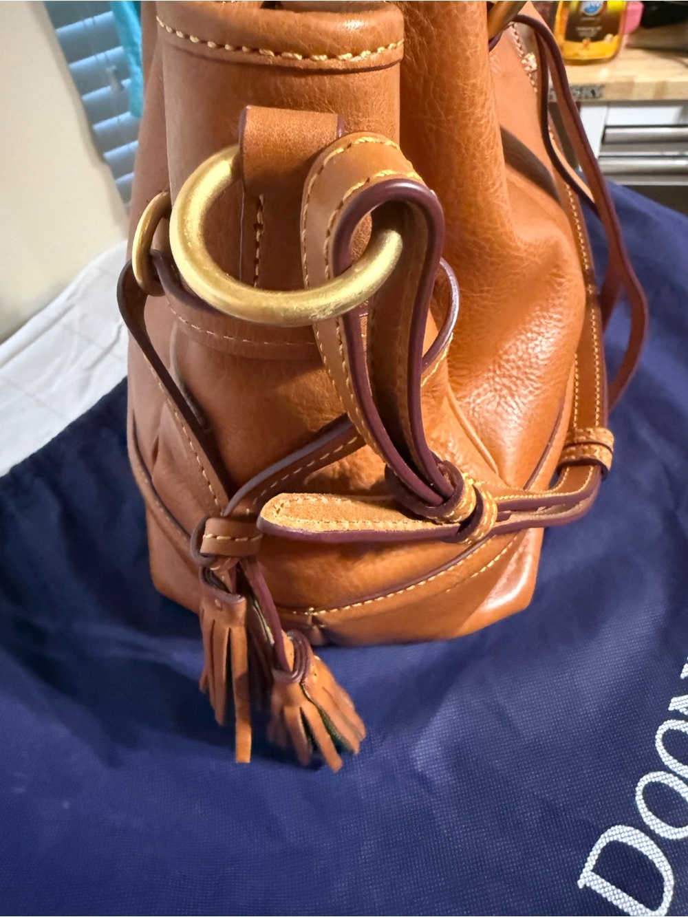Dooney& Bourke Florentine Leather Buckley Bag Natural - Picture 6 of 9
